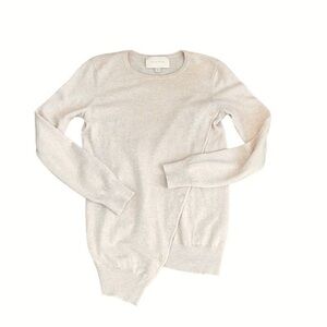 Brochu Walker‎ 100% Cashmere Oatmeal Button Asymmetrical Sweater